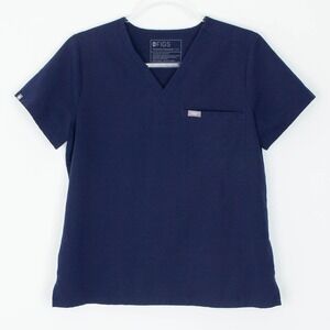 Figs‎ Womens Catarina One Pocket Scrub Top Size S Blue Short Sleeve Nursing Work